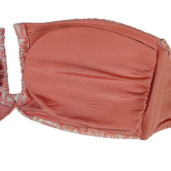 Onia Genevieve Bikini Top, White/Pink Micro Leaves, Small - Picture 10 of 16